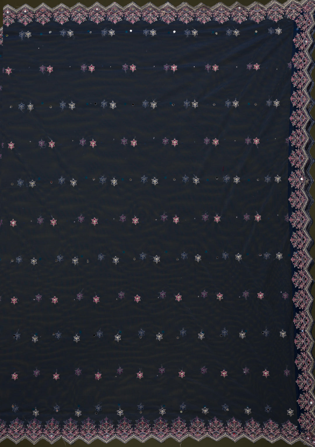 Peacock Blue Threadwork Net Readymade Lehenga