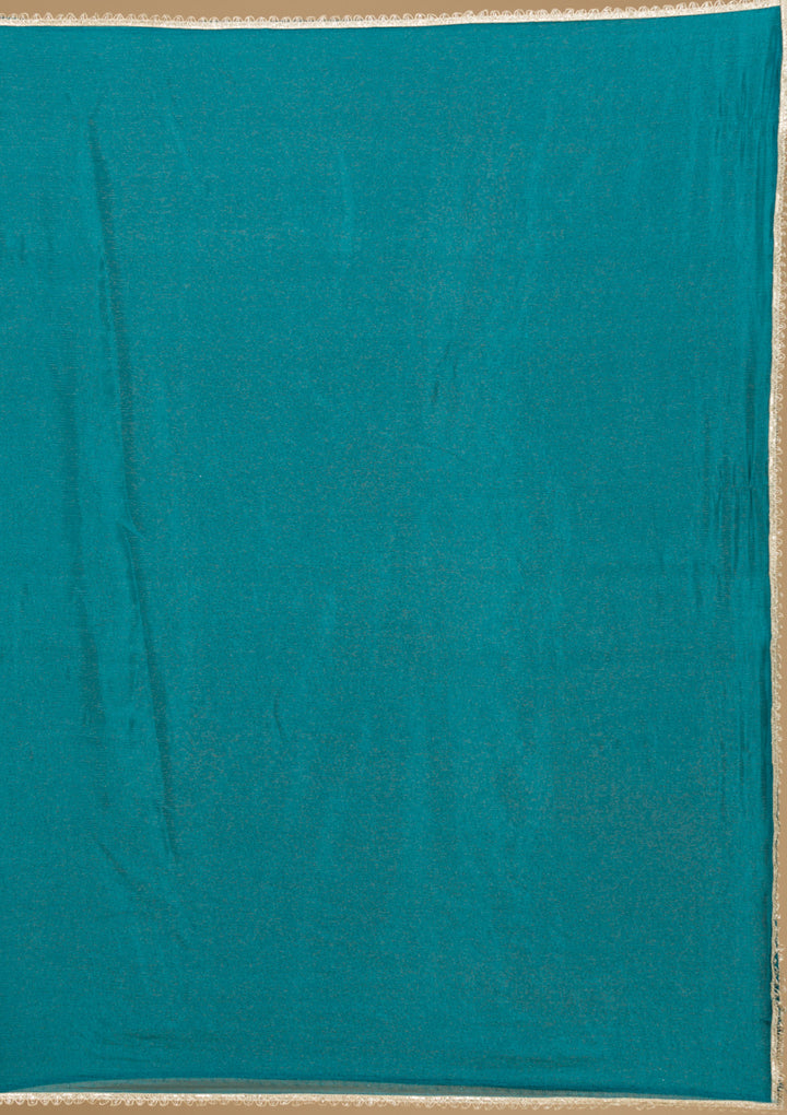 Koskii Teal Soft Raw Silk Salwar Suit – Readymade Elegance