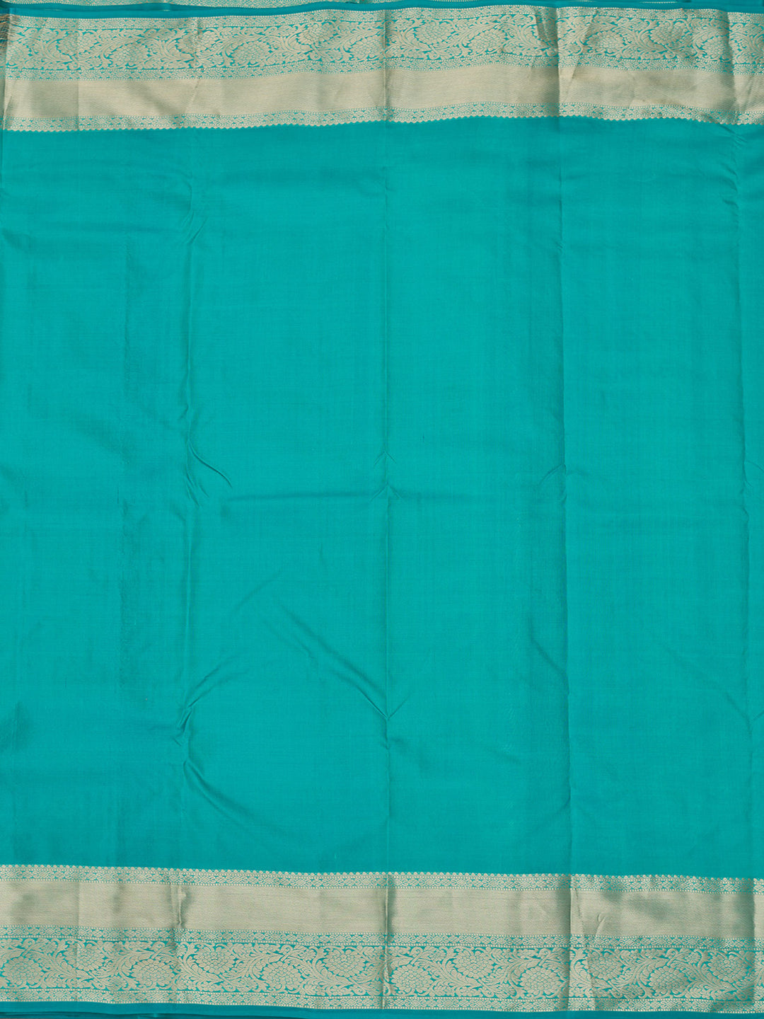 Peacock Blue Pure Silk Jaal Zariwork Saree With Matching Blouse Piece