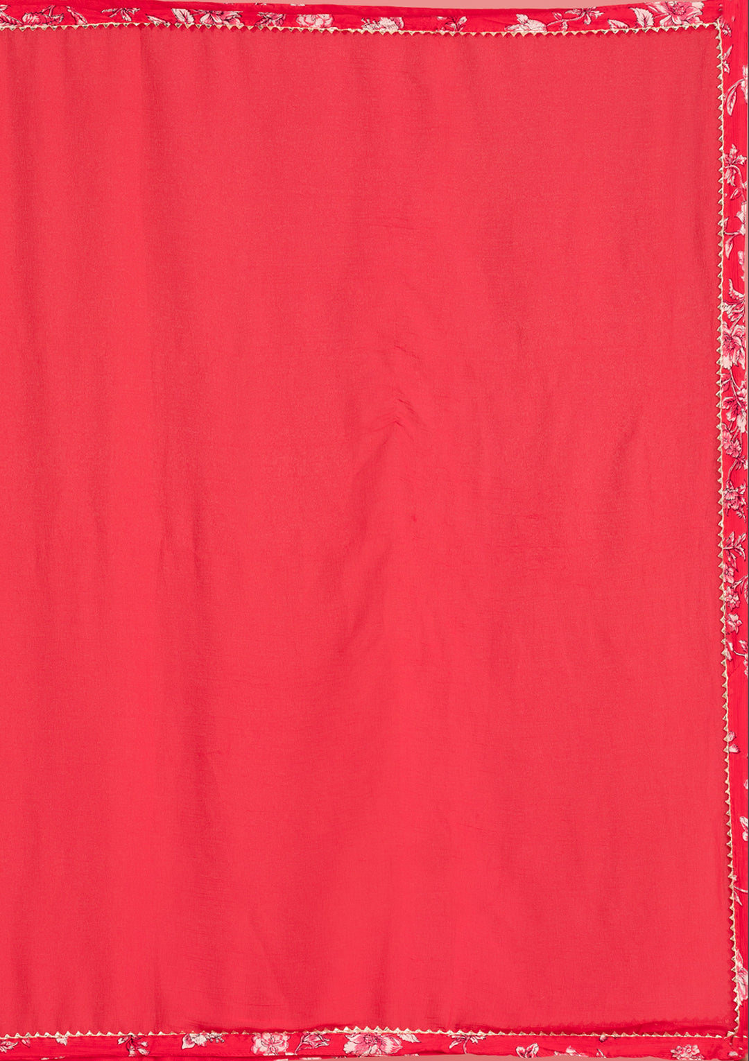 Pink Crepe Floral Mirrorwork A Line Kurta With Pant Regular And Dupatta
