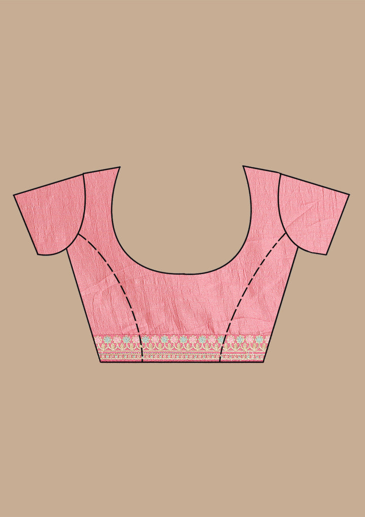 Pink Printed Soft Silk Saree