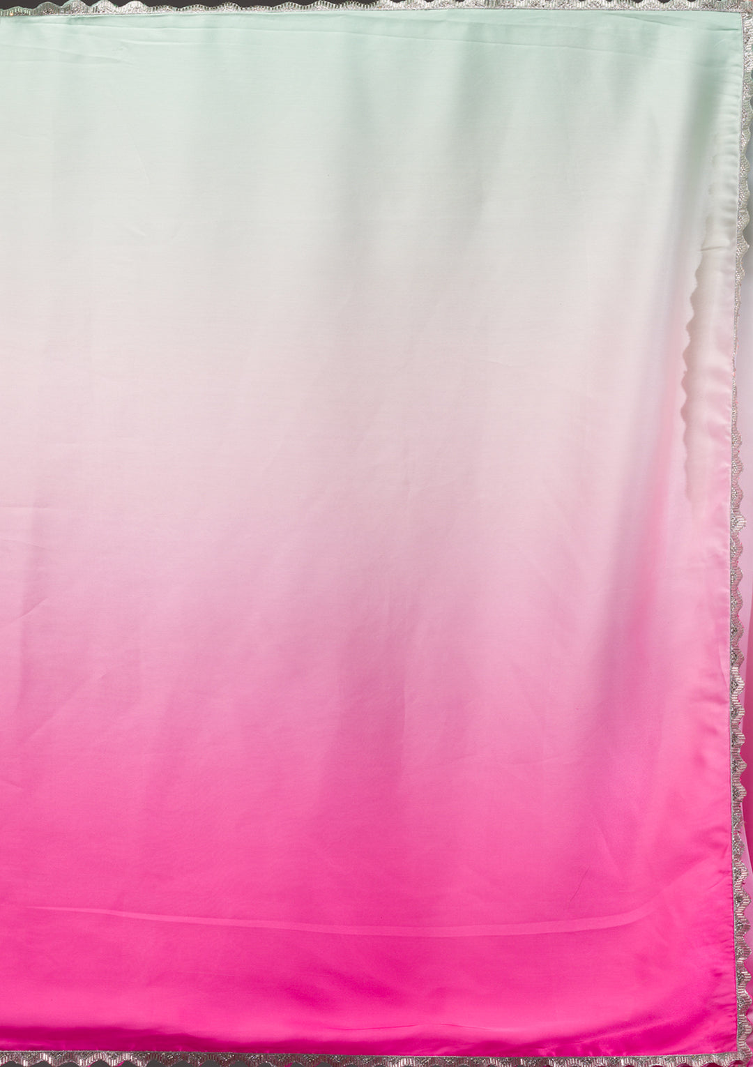 Pink Satin Silver Stonework Saree With Matching Blouse Piece