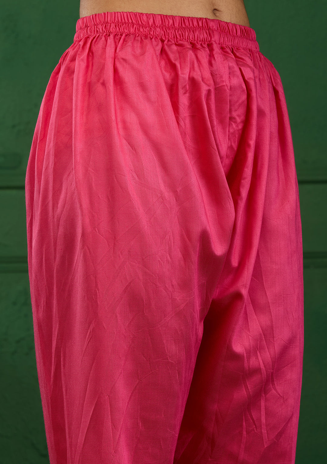 Pink Stonework Semi Crepe Readymade Salwar Suit