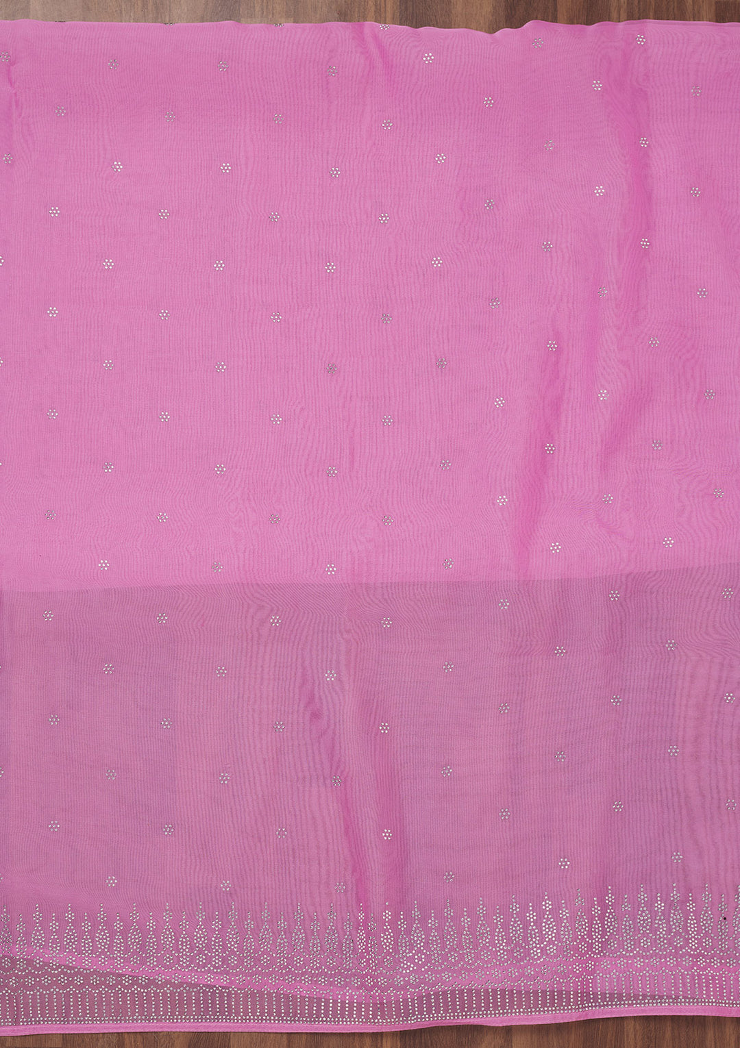 Pink Swarovski Tissue Unstitched Salwar Suit