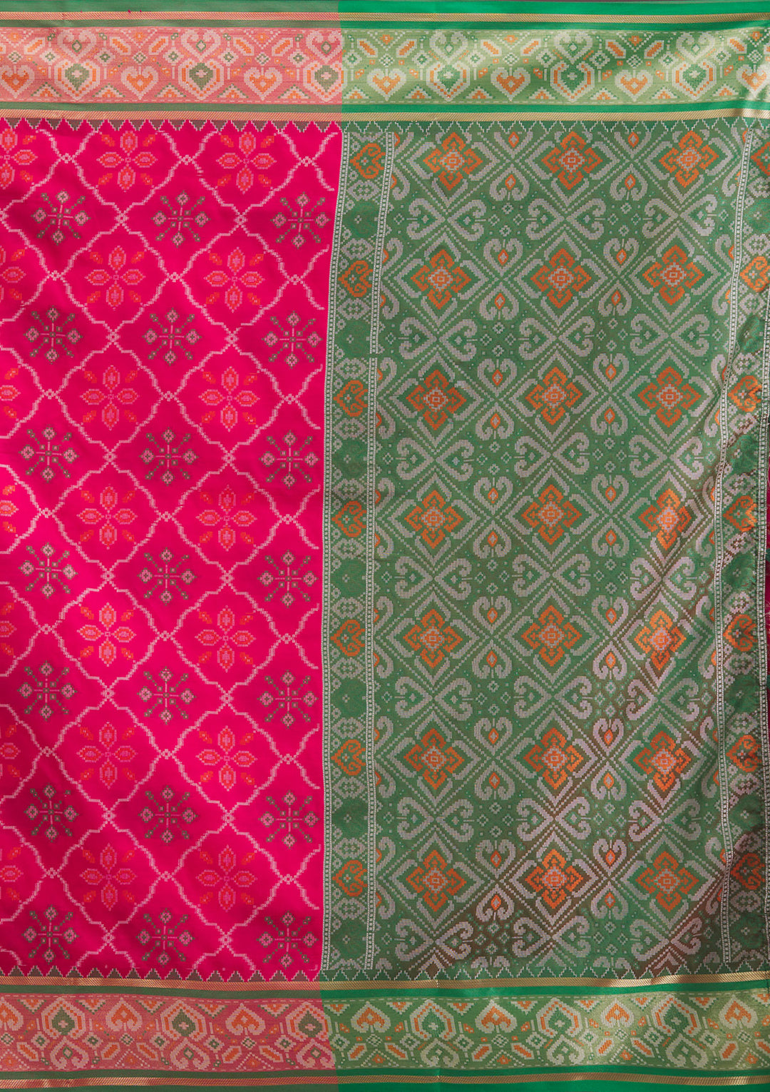 Pink Threadwork Art Silk Saree