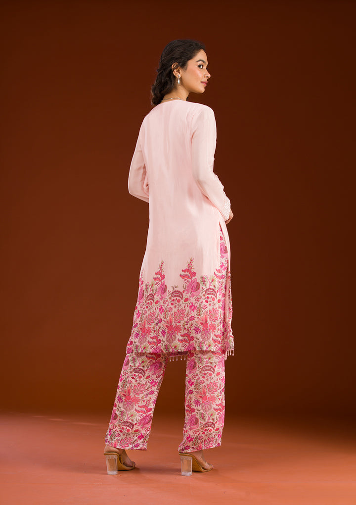 Koskii Crepe Pink Salwar Suit – Sequined Readymade Elegance