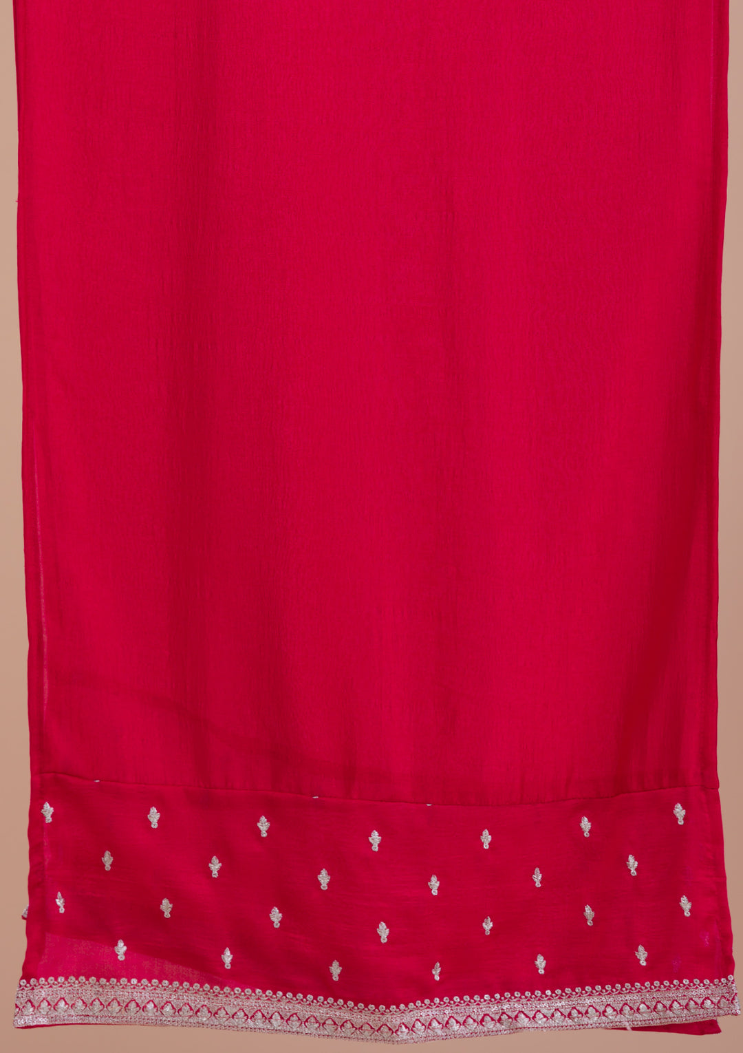 Pink Zariwork Art Silk Readymade Salwar Suit