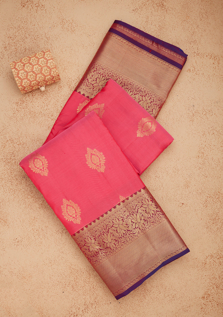 Pink Zariwork Pure Silk Saree