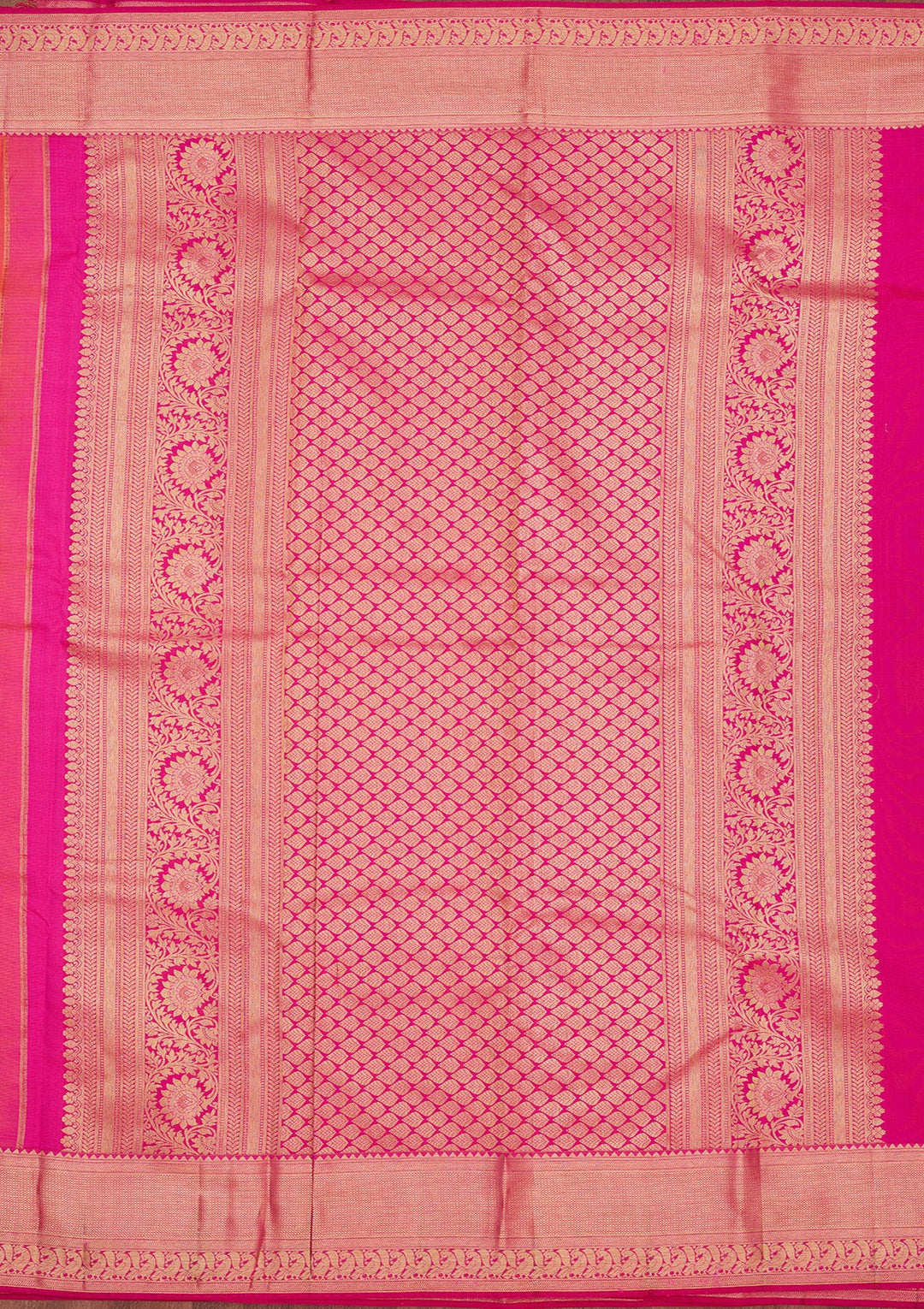Pink Silk Buti Gold Zariwork Saree With Matching Blouse Piece