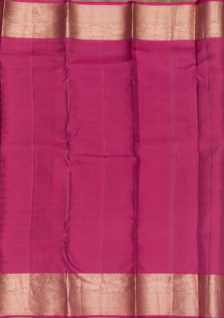 Pink Pure Silk Jaal Zariwork Saree With Matching Blouse Piece