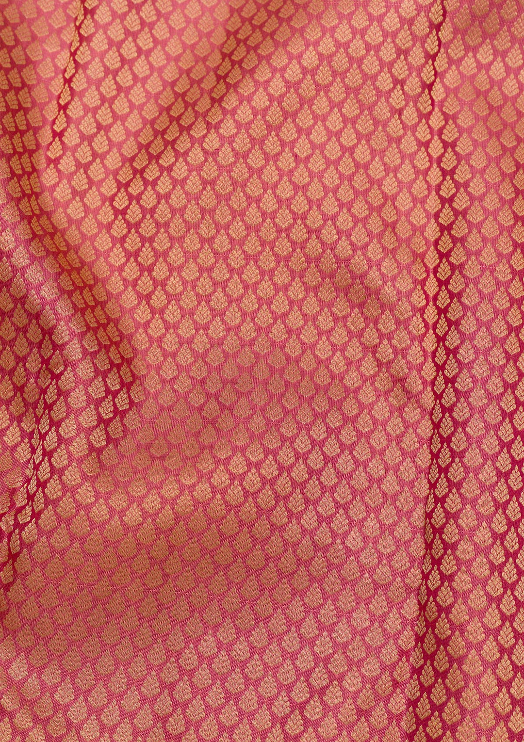 Pink Silk Jaal Gold Zariwork Saree With Matching Blouse Piece