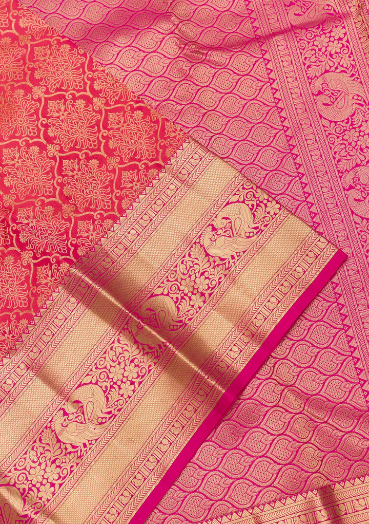 Pink Zariwork Banarasi Pure Silk Saree