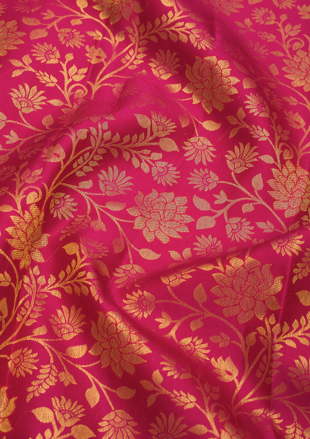 Pink Silk Jaal Gold Zariwork Saree With Matching Blouse Piece