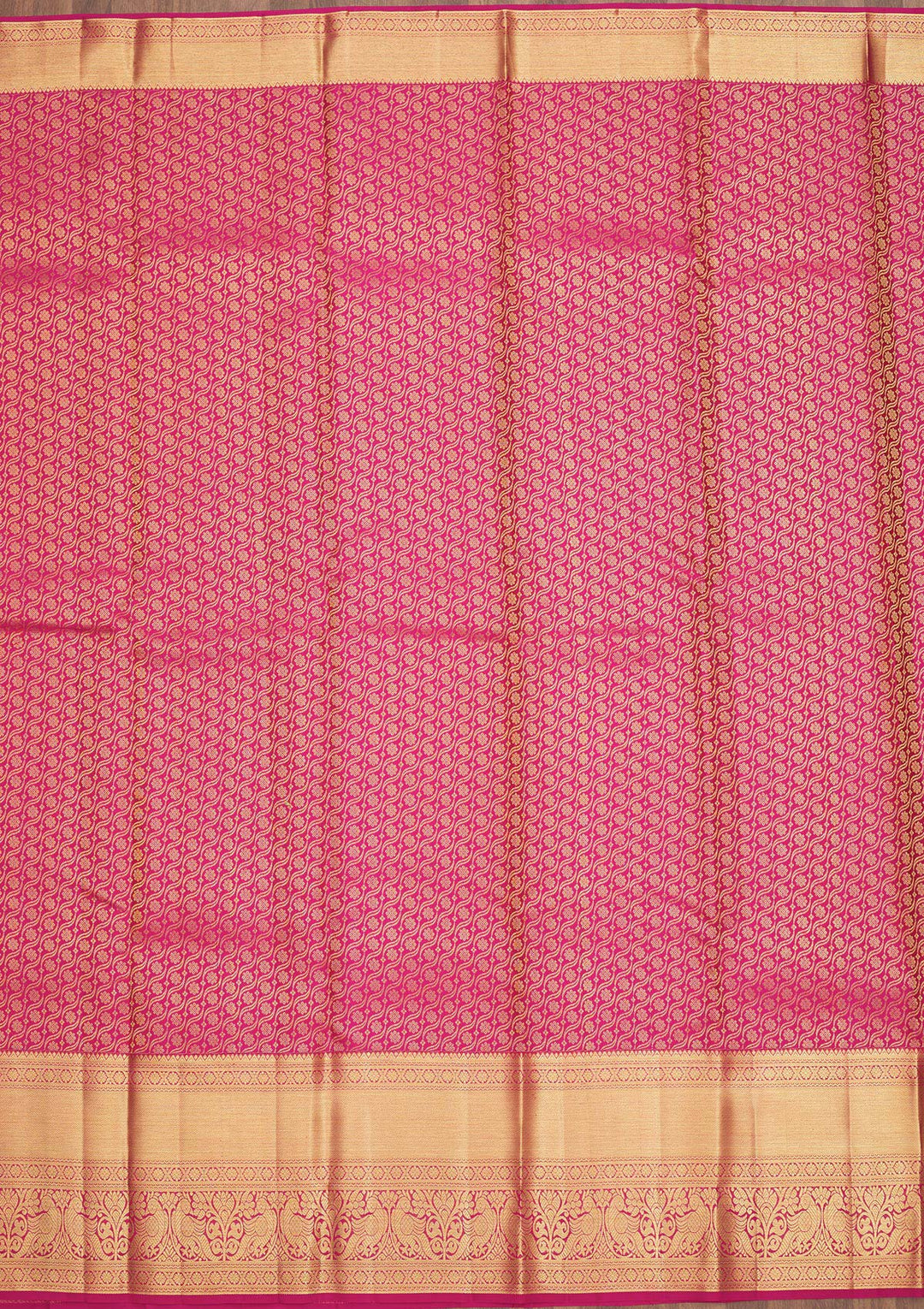 Pink Silk Jaal Gold Zariwork Saree With Matching Blouse Piece