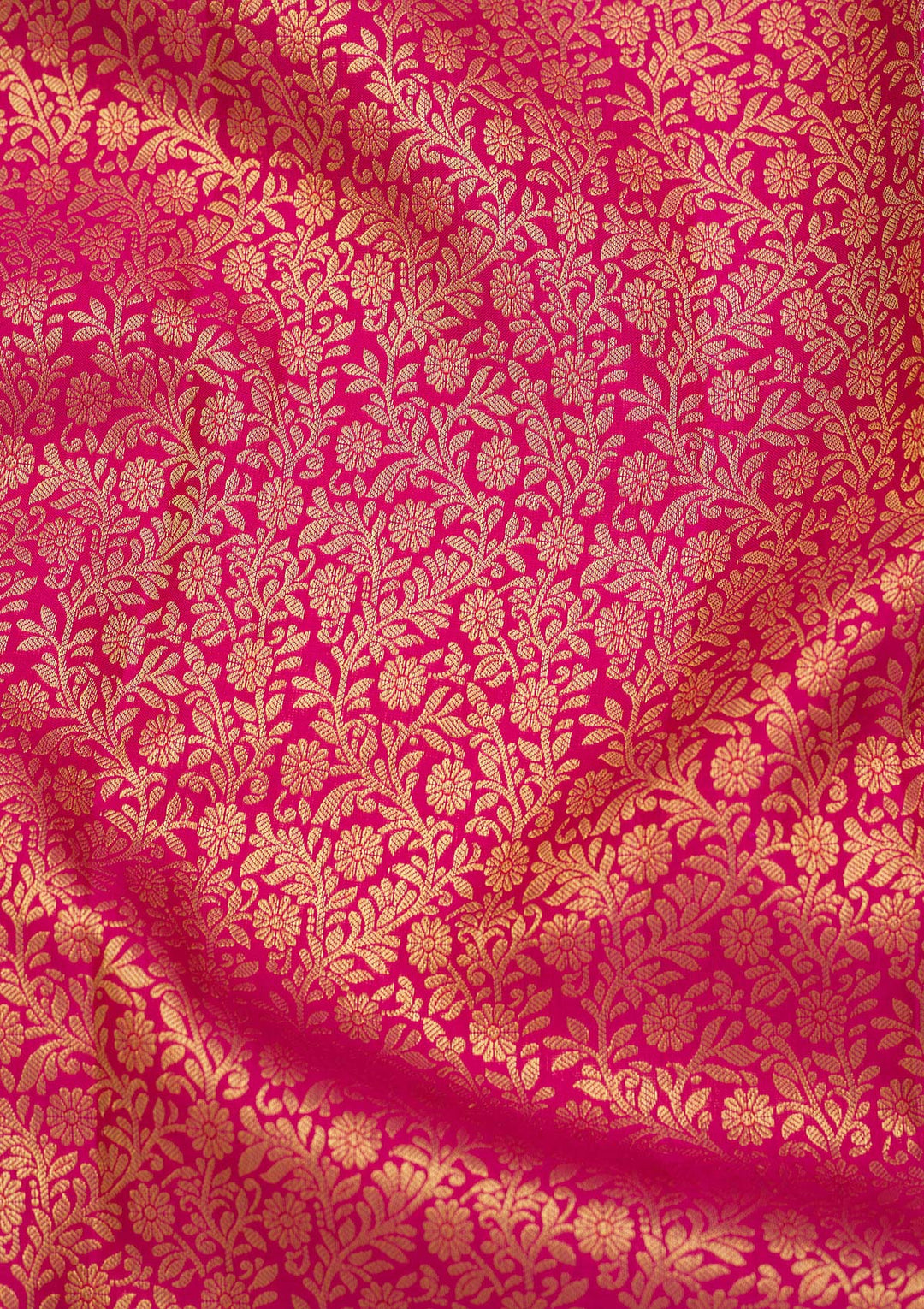 Pink Silk Jaal Gold Zariwork Saree With Matching Blouse Piece