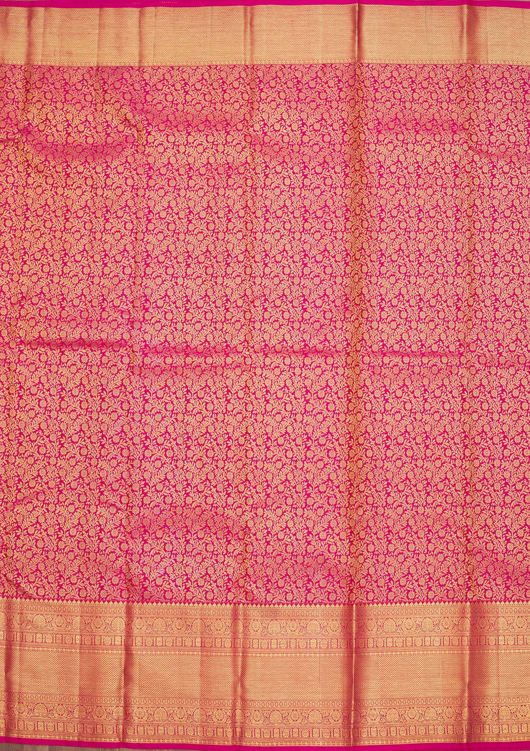 Pink Silk Jaal Gold Zariwork Saree With Matching Blouse Piece