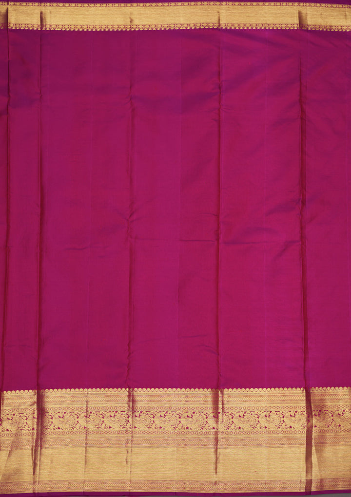 Pink Silk Jaal Gold Zariwork Saree With Matching Blouse Piece