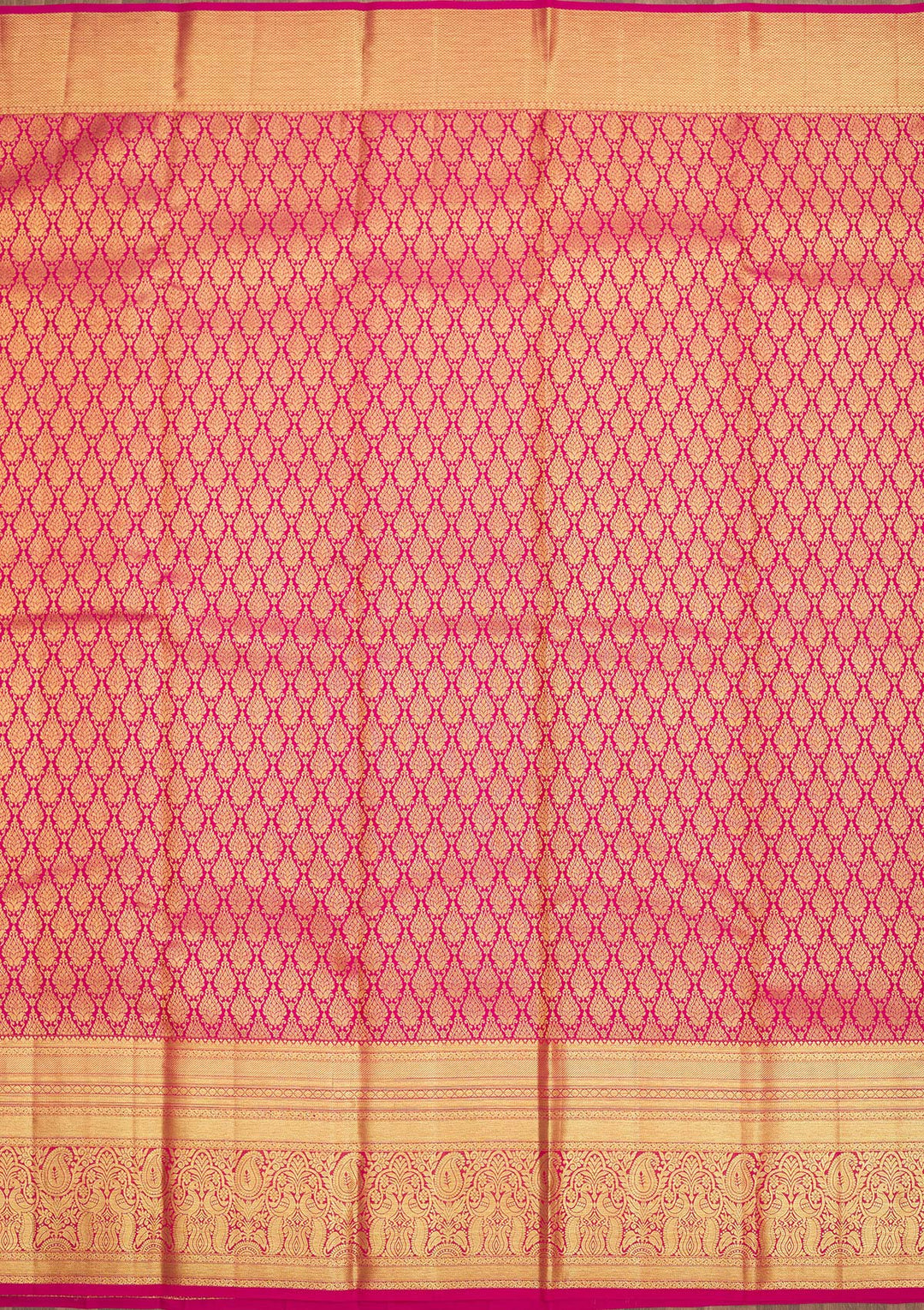 Pink Silk Jaal Gold Zariwork Saree With Matching Blouse Piece