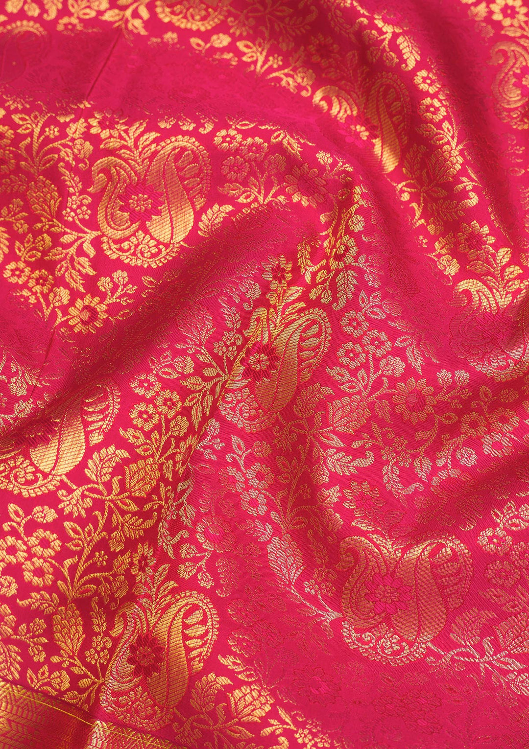 Pink Silk Jaal Gold Zariwork Saree With Matching Blouse Piece