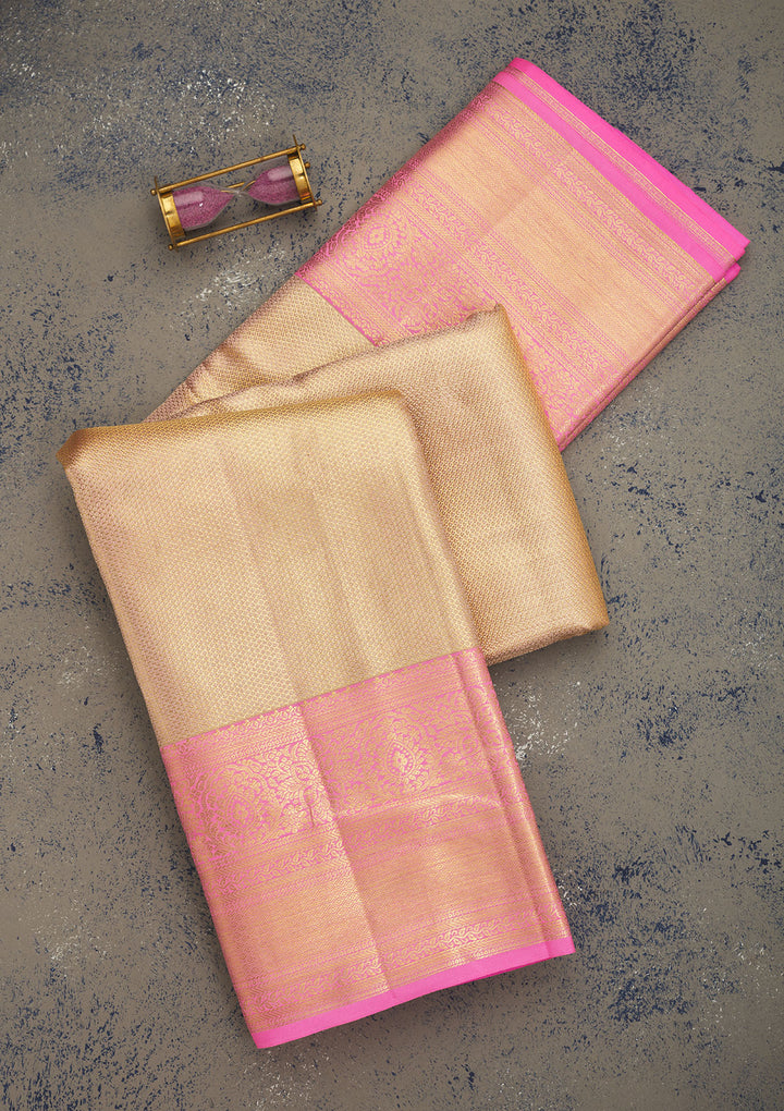 Pink Zariwork Pure Silk Saree