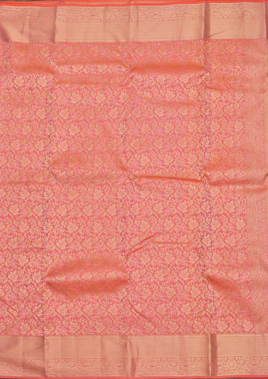Pink Silk Jaal Gold Zariwork Saree With Matching Blouse Piece