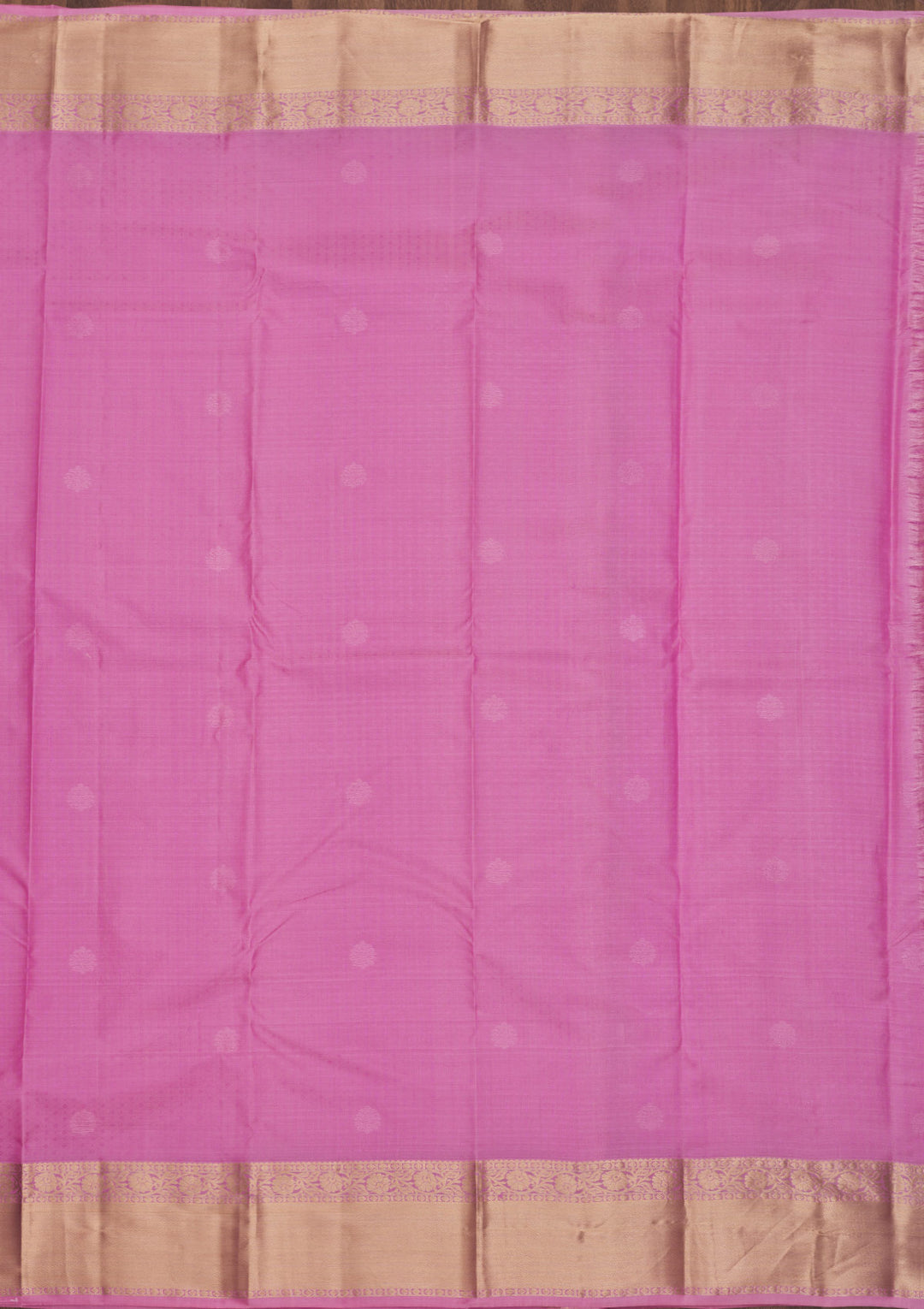 Pink Silk Buti Gold Zariwork Saree With Matching Blouse Piece