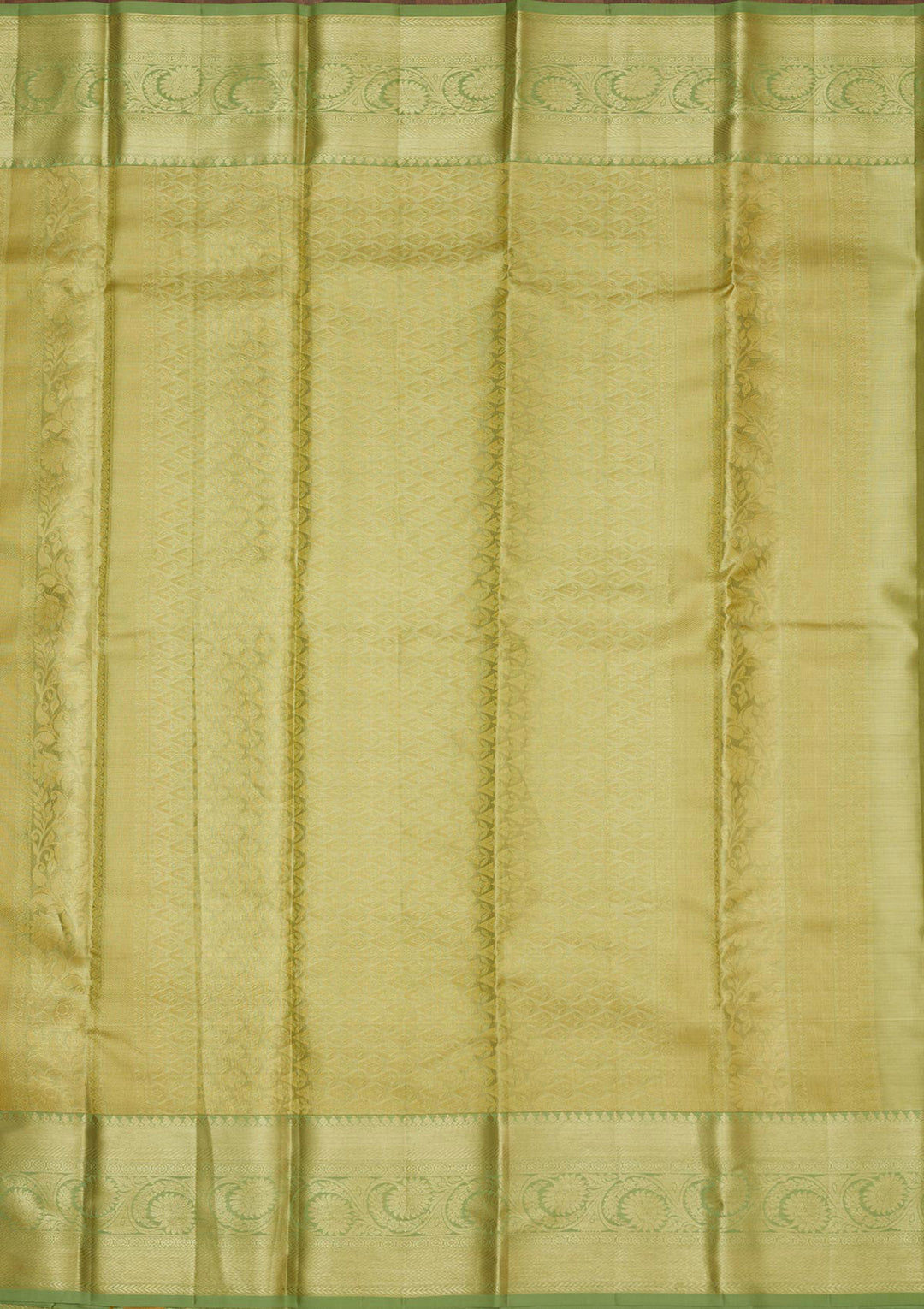 Pista Green Silk Jaal Gold Zariwork Saree With Matching Blouse Piece