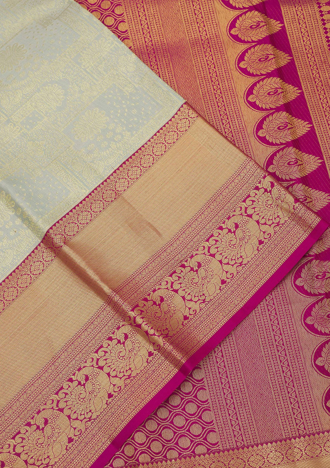 Pista Green Silk Jaal Gold Zariwork Saree With Matching Blouse Piece