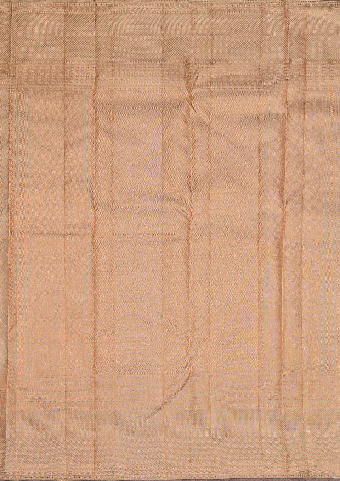 Pista Green Copper Zariwork Pure Silk Saree