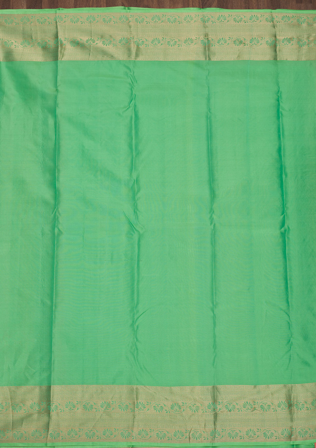 Pista Green Silk Jaal Gold Zariwork Saree With Matching Blouse Piece