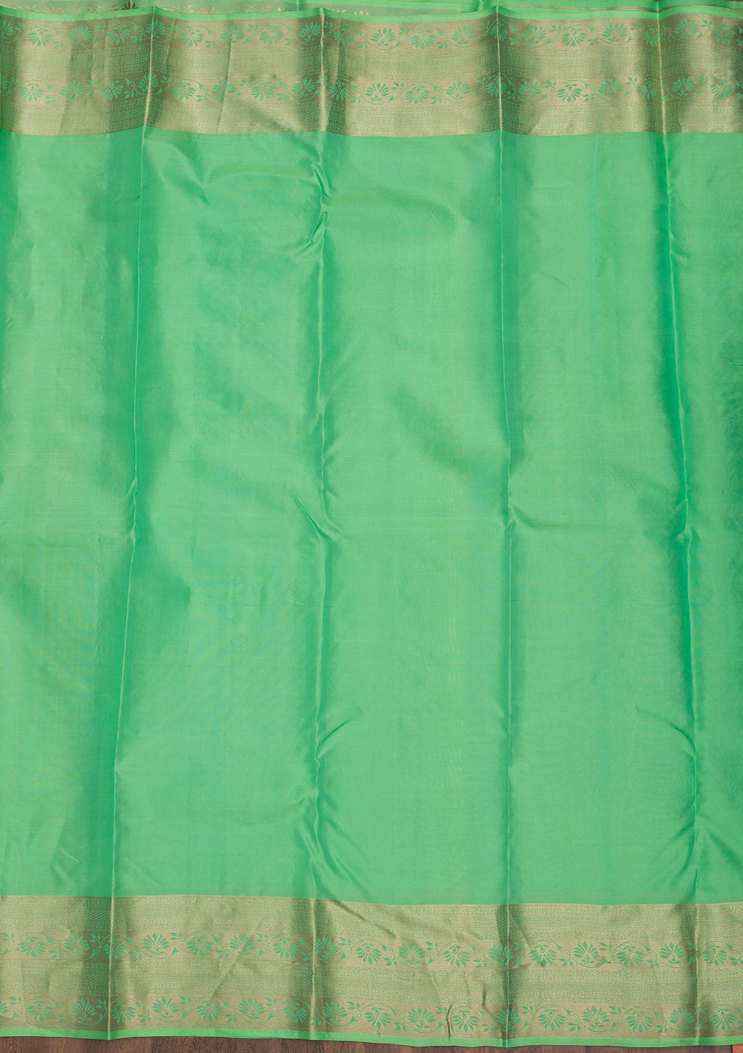 Pista Green Silk Jaal Gold Zariwork Saree With Matching Blouse Piece