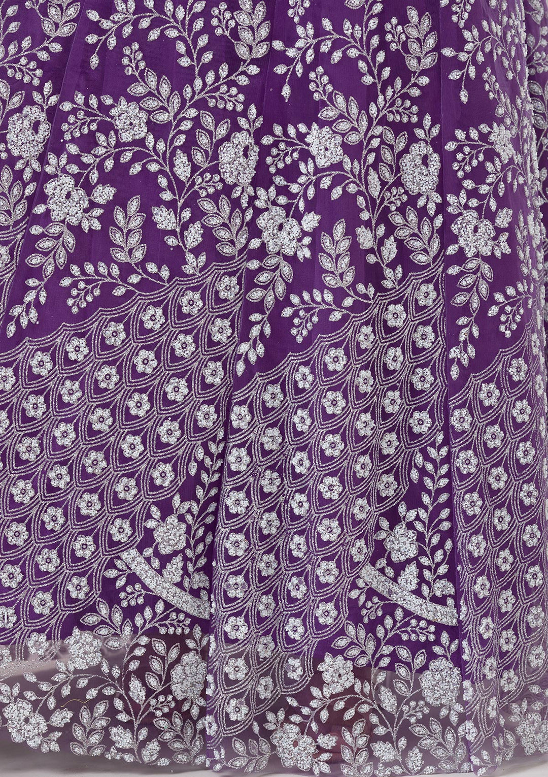 Purple Cutdana Net Gown