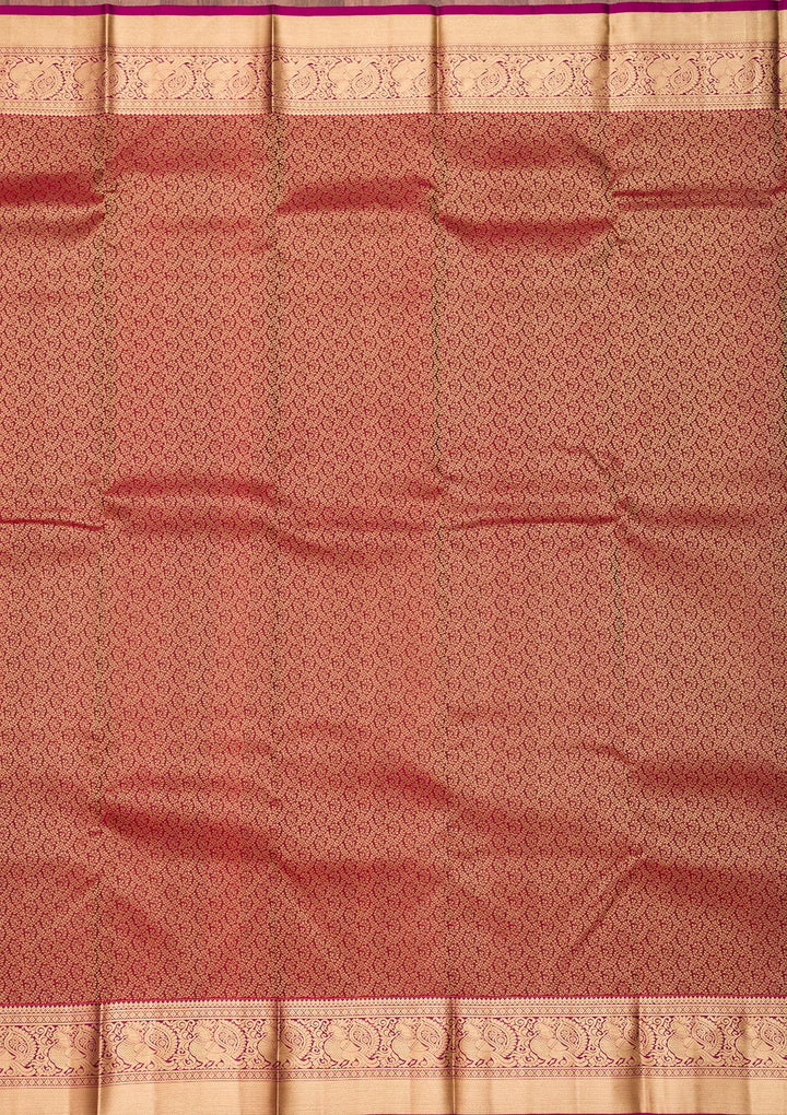 Purple Zariwork Pure Silk Saree