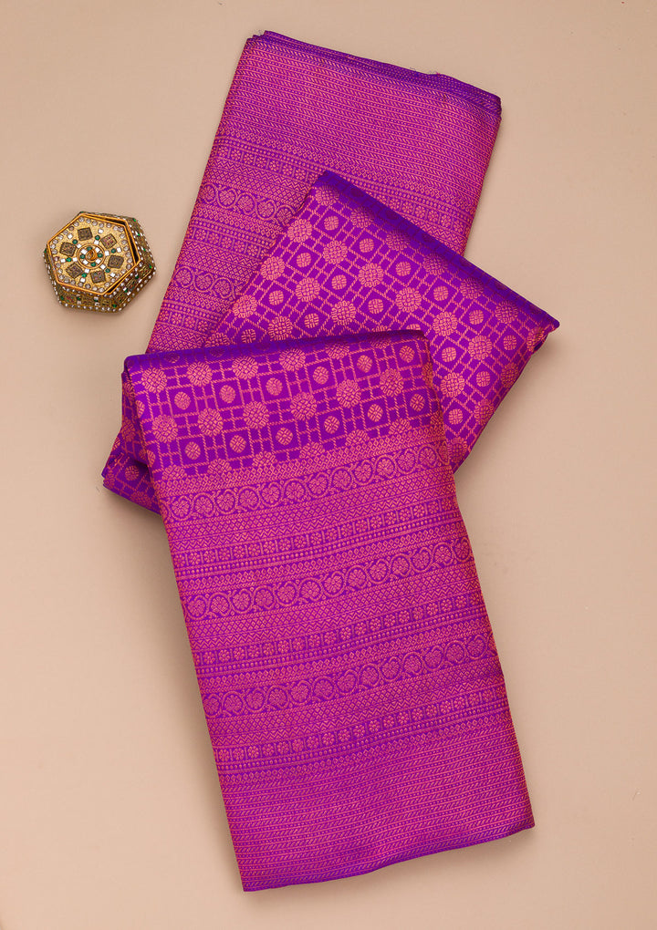 Purple Zariwork Pure Silk Saree