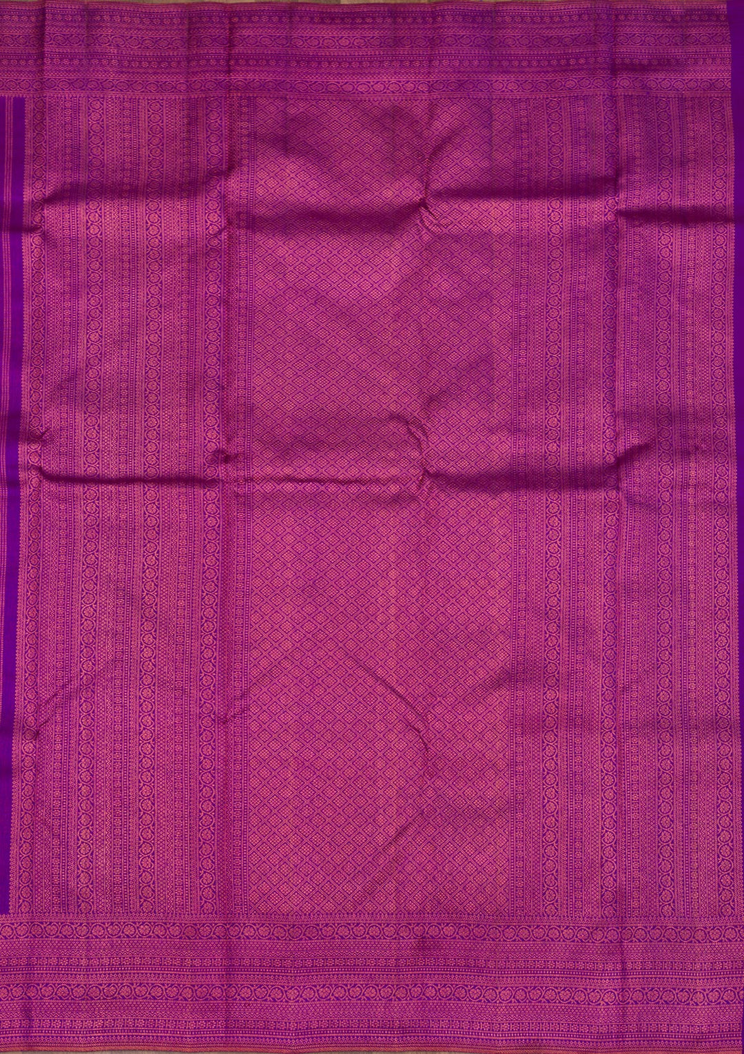 Purple Silk Jaal Antique Zariwork Saree With Matching Blouse Piece