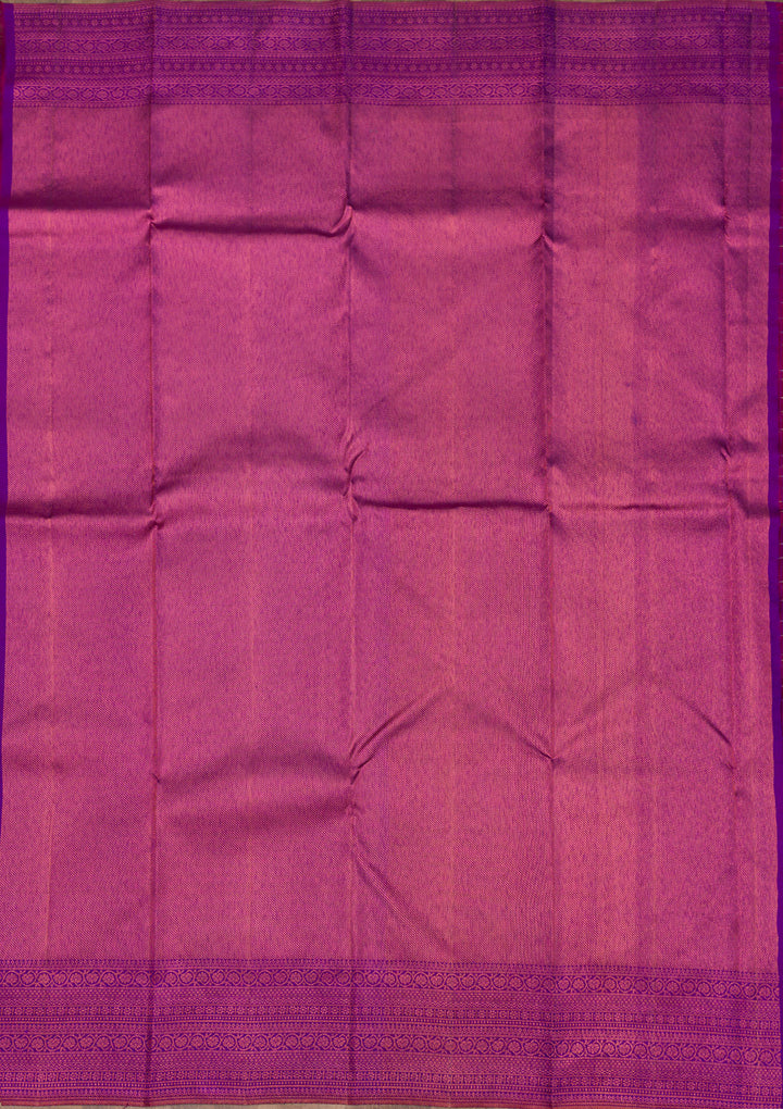 Purple Silk Jaal Antique Zariwork Saree With Matching Blouse Piece