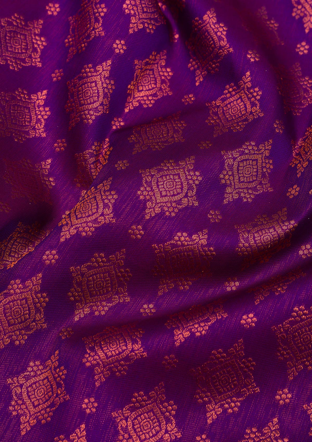 Purple Silk Jaal Antique Zariwork Saree With Matching Blouse Piece