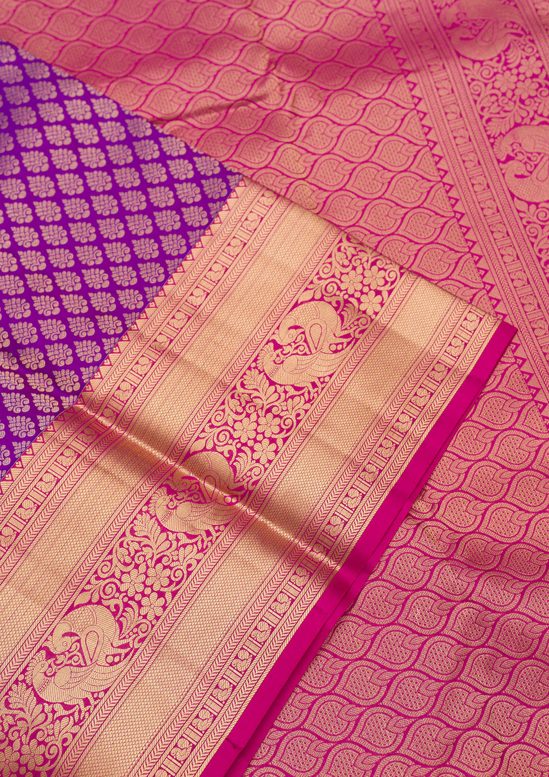 Purple Zariwork Pure Silk Saree