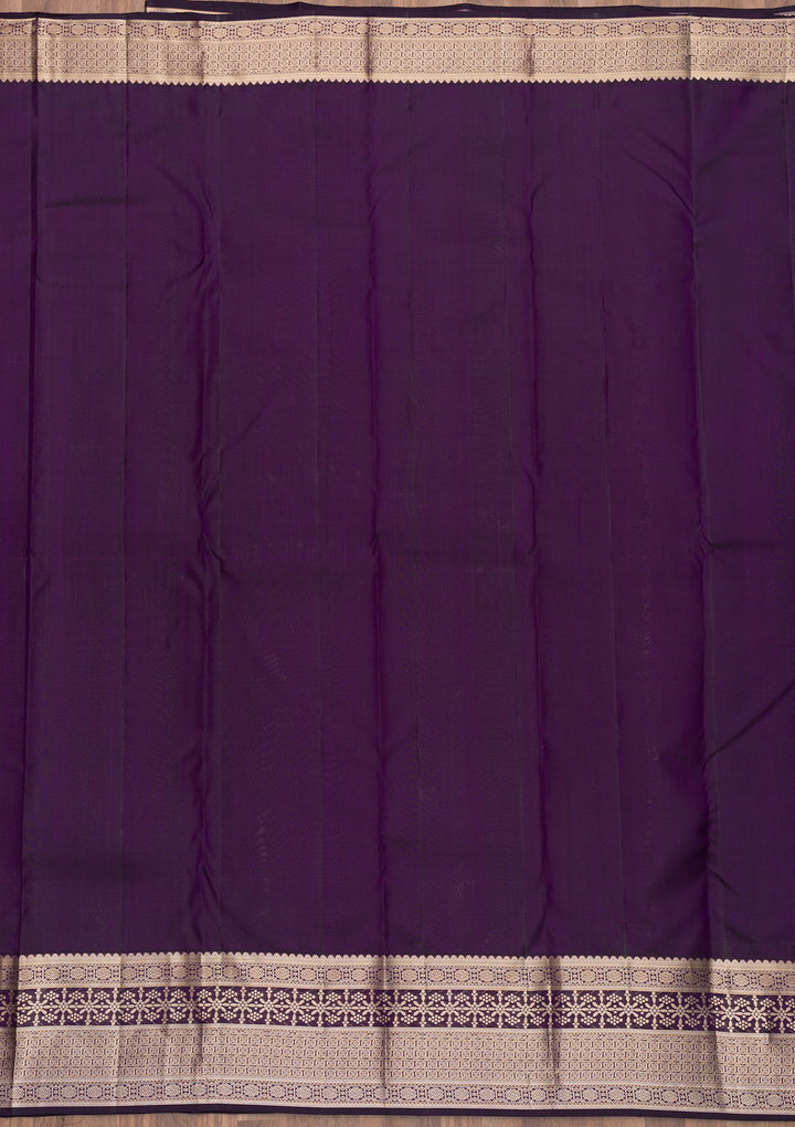 Purple Zariwork Banarasi Pure Silk Saree