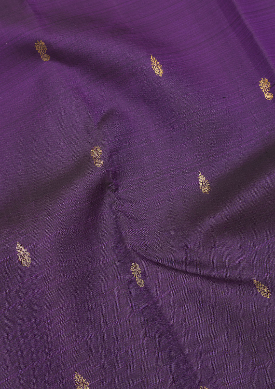Purple Silk Buti Gold Zariwork Saree With Matching Blouse Piece