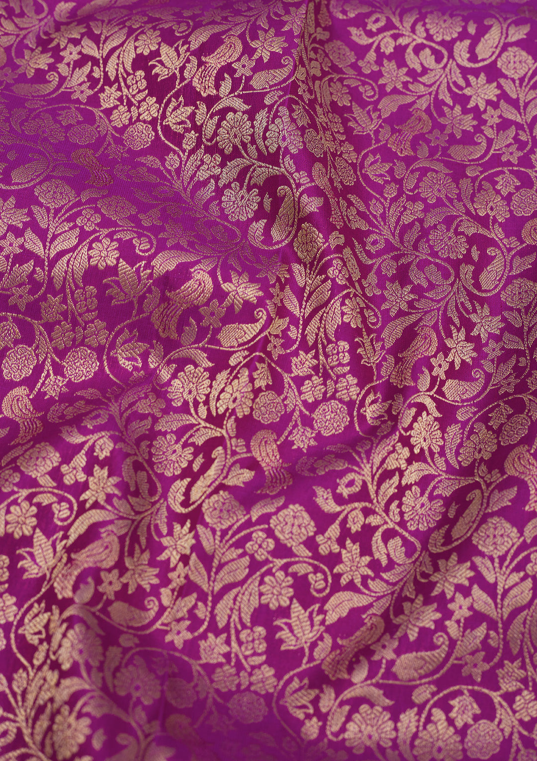 Purple Pure Silk Jaal Zariwork Saree With Matching Blouse Piece