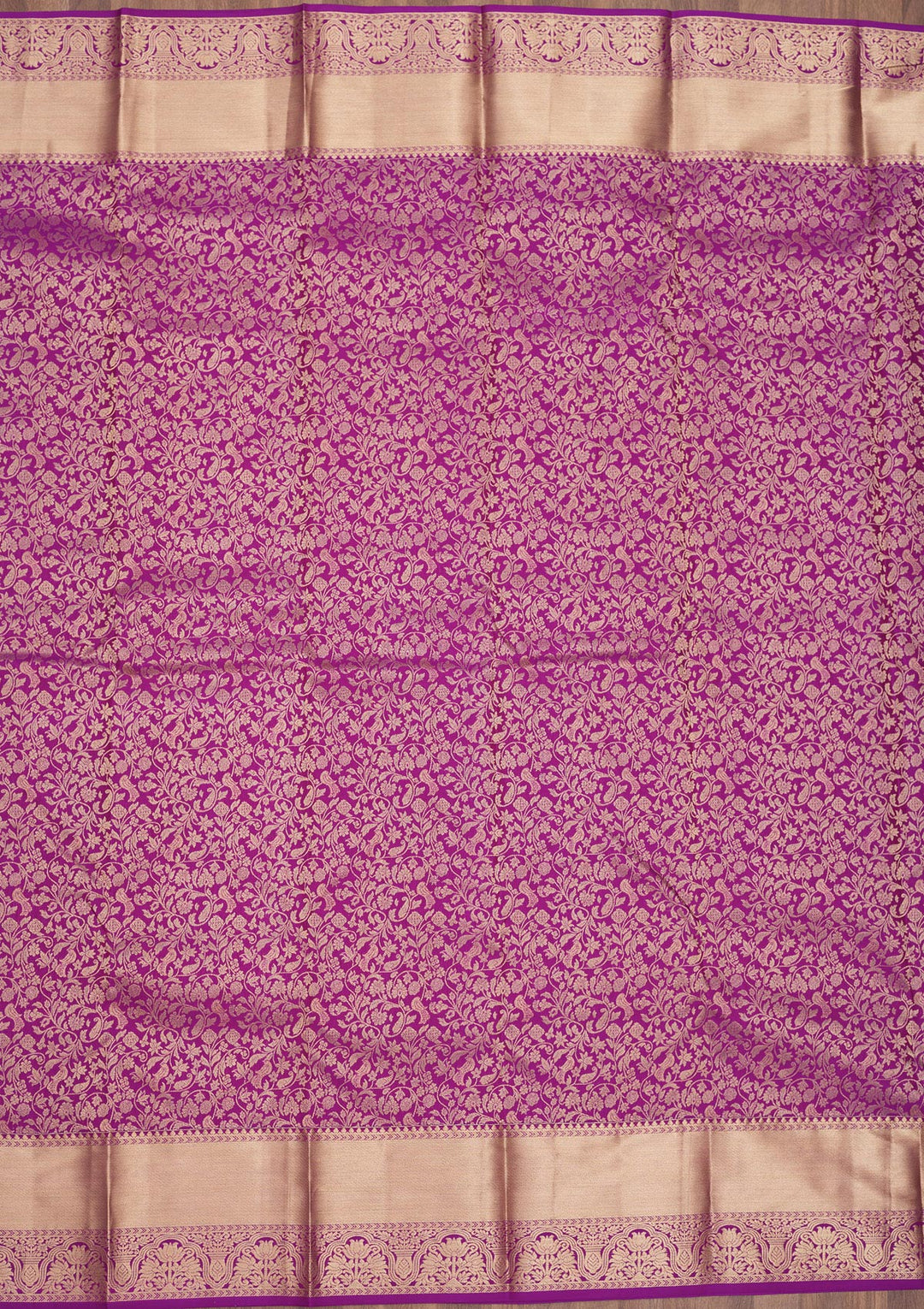 Purple Pure Silk Jaal Zariwork Saree With Matching Blouse Piece