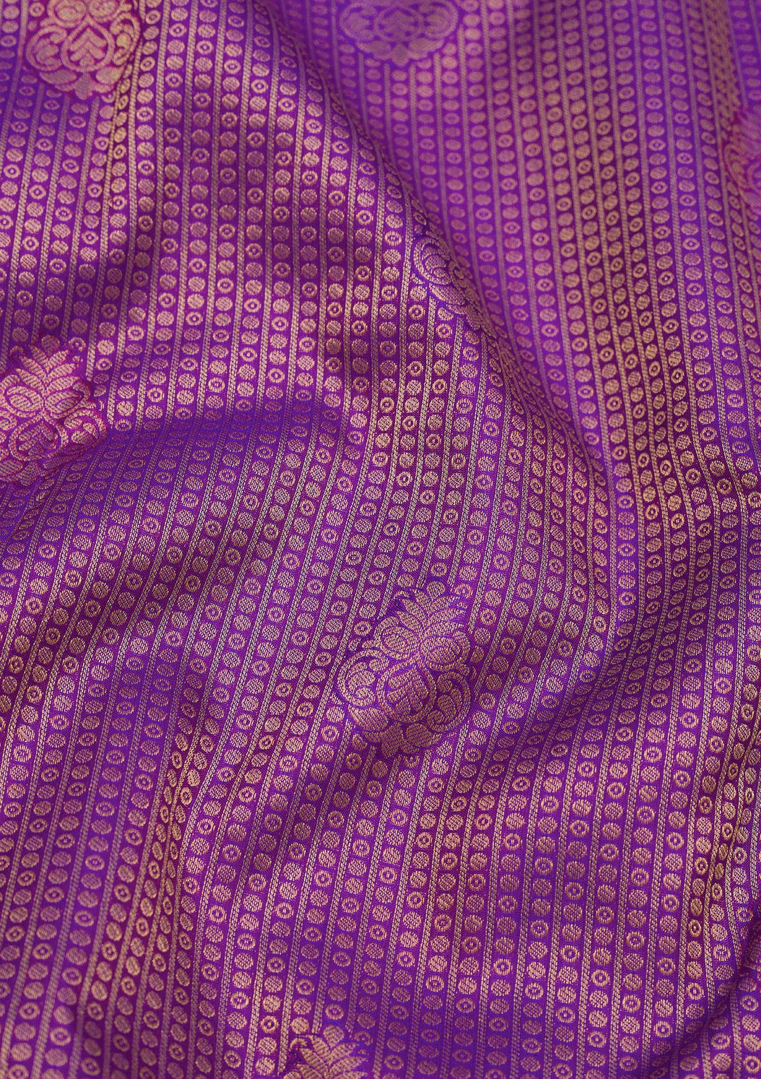 Purple Silk Buti Gold Zariwork Saree With Matching Blouse Piece