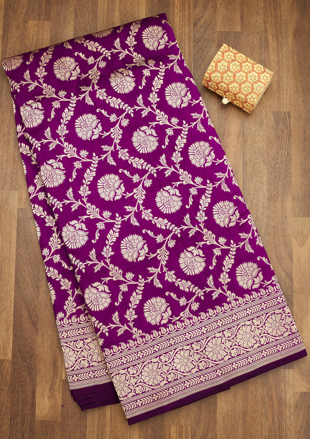 Purple Zariwork Pure Silk Saree