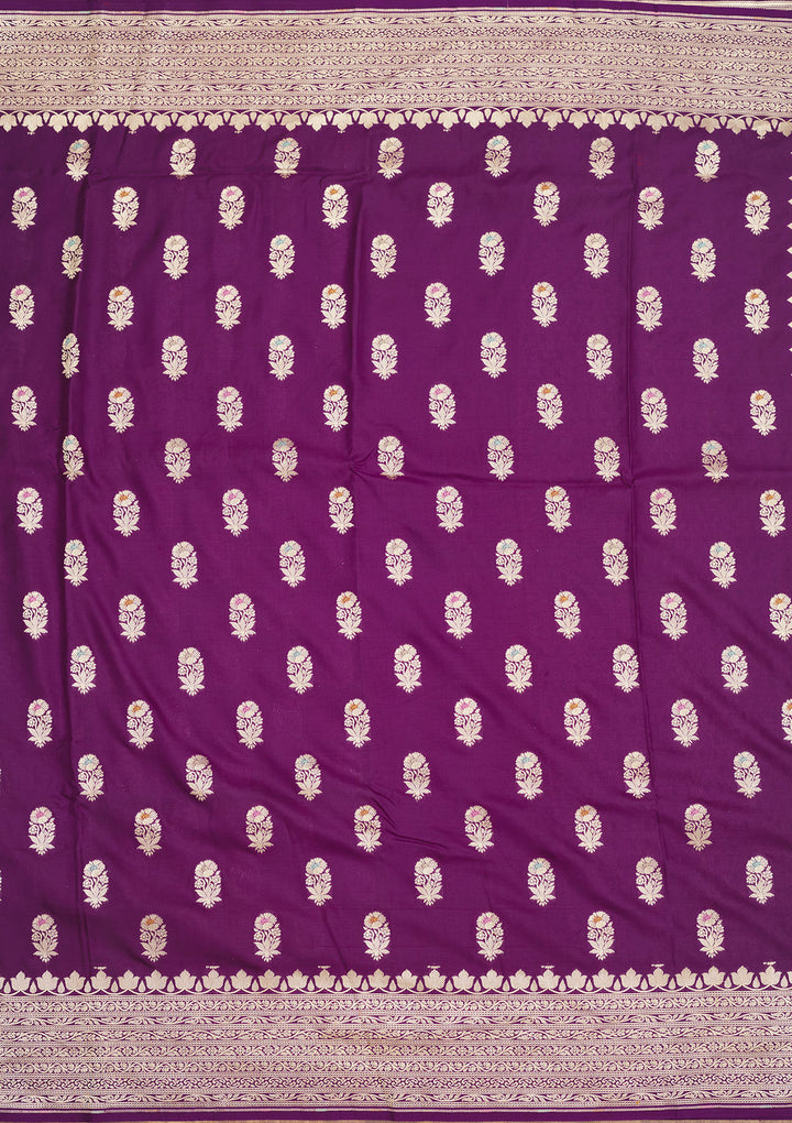 Purple Zariwork Pure Silk Saree