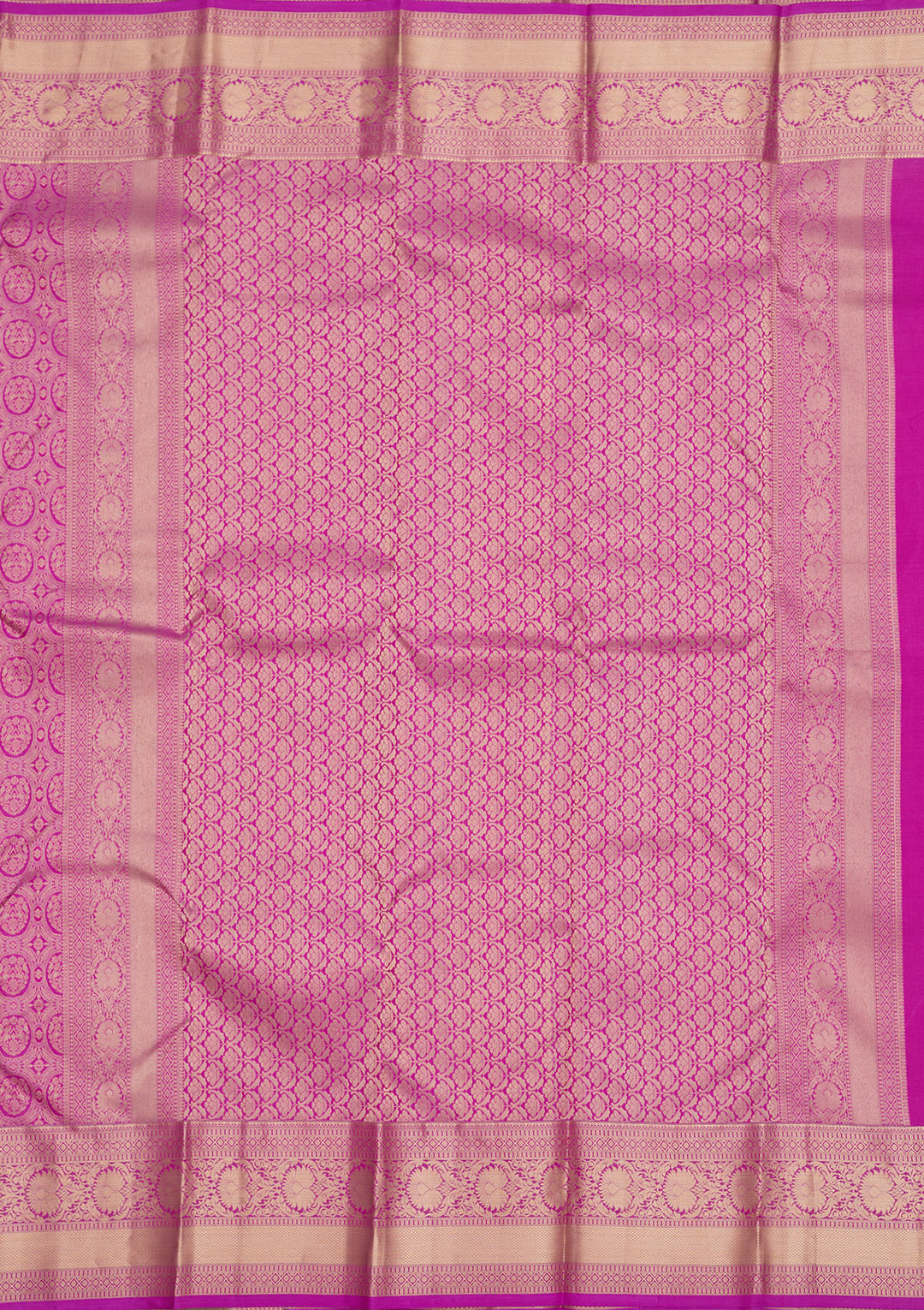 Purple Silk Jaal Gold Zariwork Saree With Matching Blouse Piece