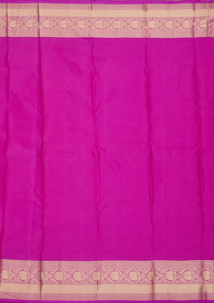 Purple Silk Jaal Gold Zariwork Saree With Matching Blouse Piece