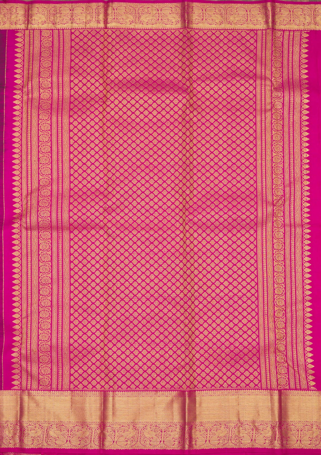Purple Silk Checks Gold Zariwork Saree With Matching Blouse Piece