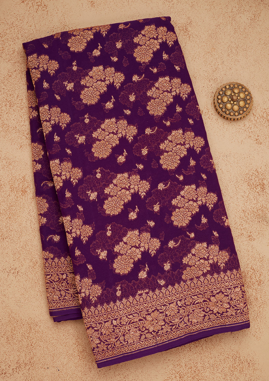 Purple Zariwork Pure Silk Saree