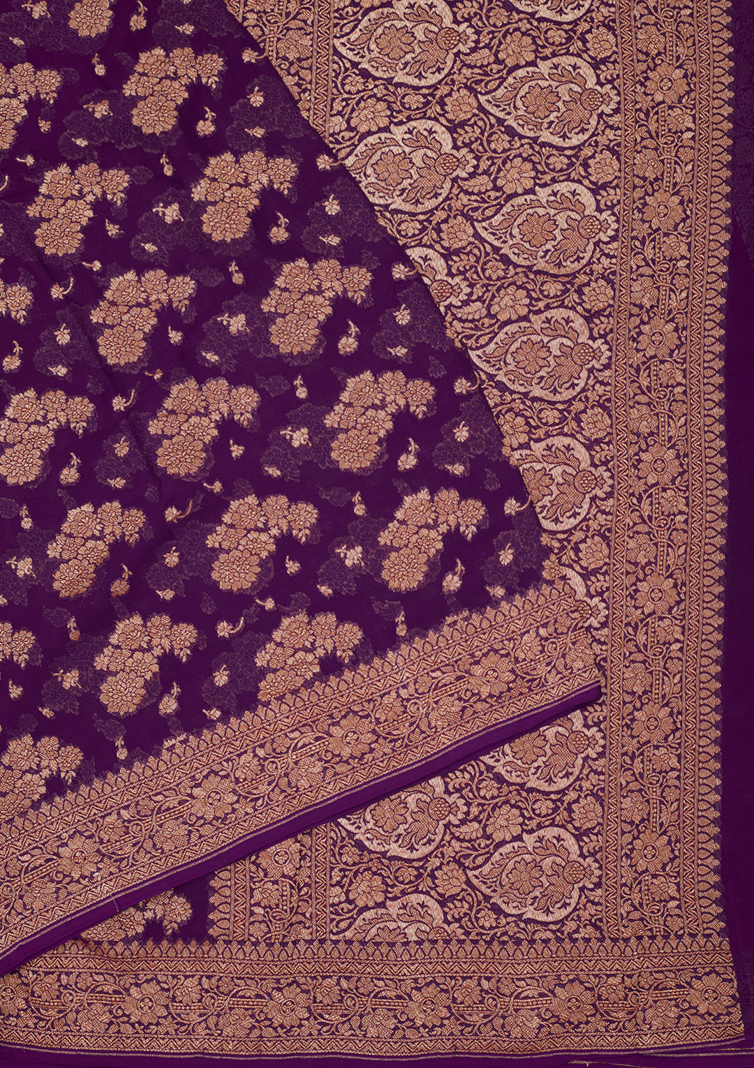 Purple Zariwork Pure Silk Saree